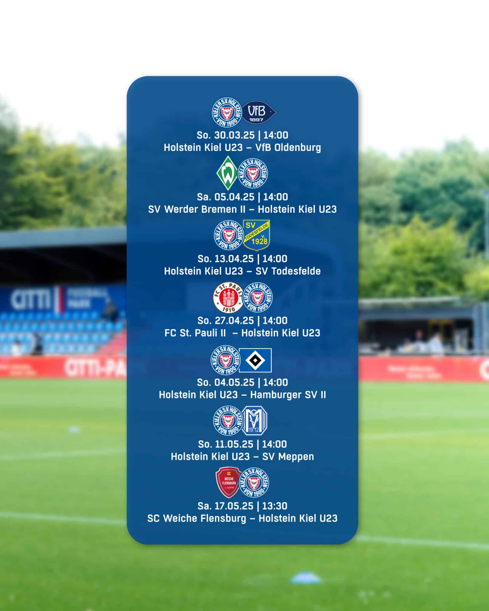 holstein kiel spiel U23-Spielplan nach der Winterpause - Kieler Sportvereinigung Holstein