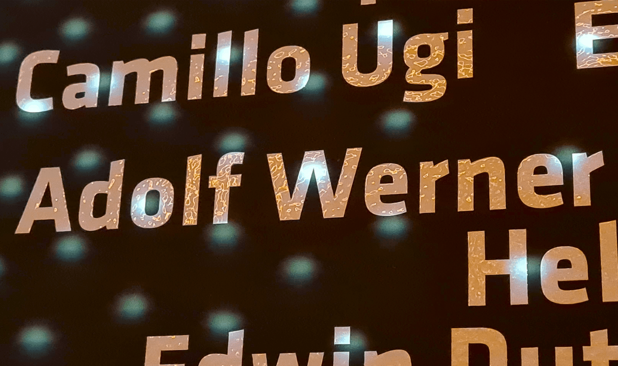 Der Name Adolf Werner in der Hall of Fame des Deutschen Fußballmuseums
