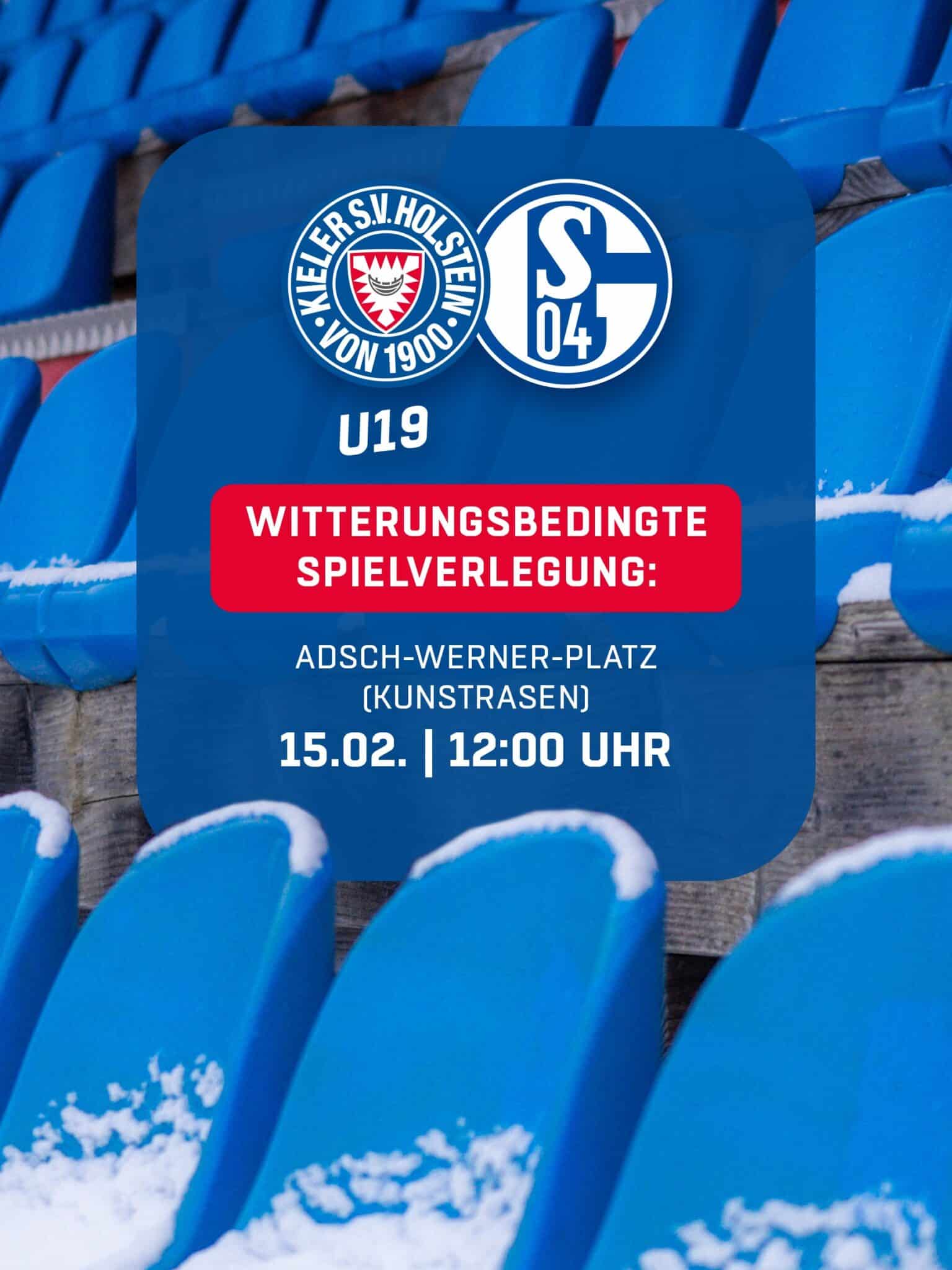 Das Heimspiel unserer U19 am Sonntag, den 15. Februar, gegen den FC Schalke 04 findet wegen der Witterungsbedingungen auf dem Kunstrasenplatz statt. Aufgrund des anhaltenden Bodenfrosts wurde der Anstoß außerdem auf 12 Uhr verschoben. ❄️