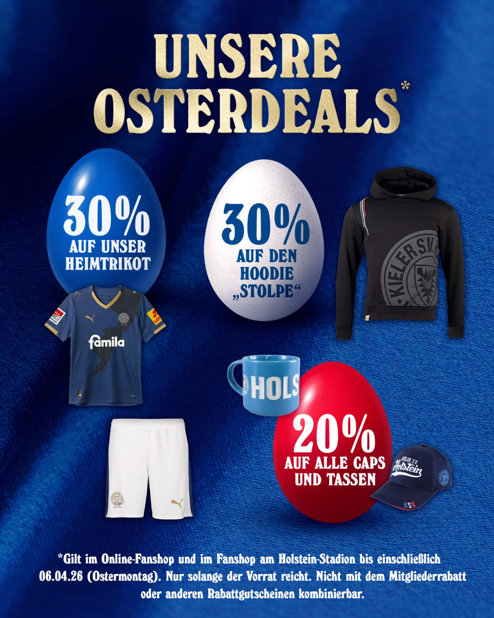 Ostergeschenke gesucht? Sichert euch jetzt ausgewählte Fanartikel mit bis zu 30 % Rabatt, darunter unser aktuelles Heimtrikot! 🐣⚽