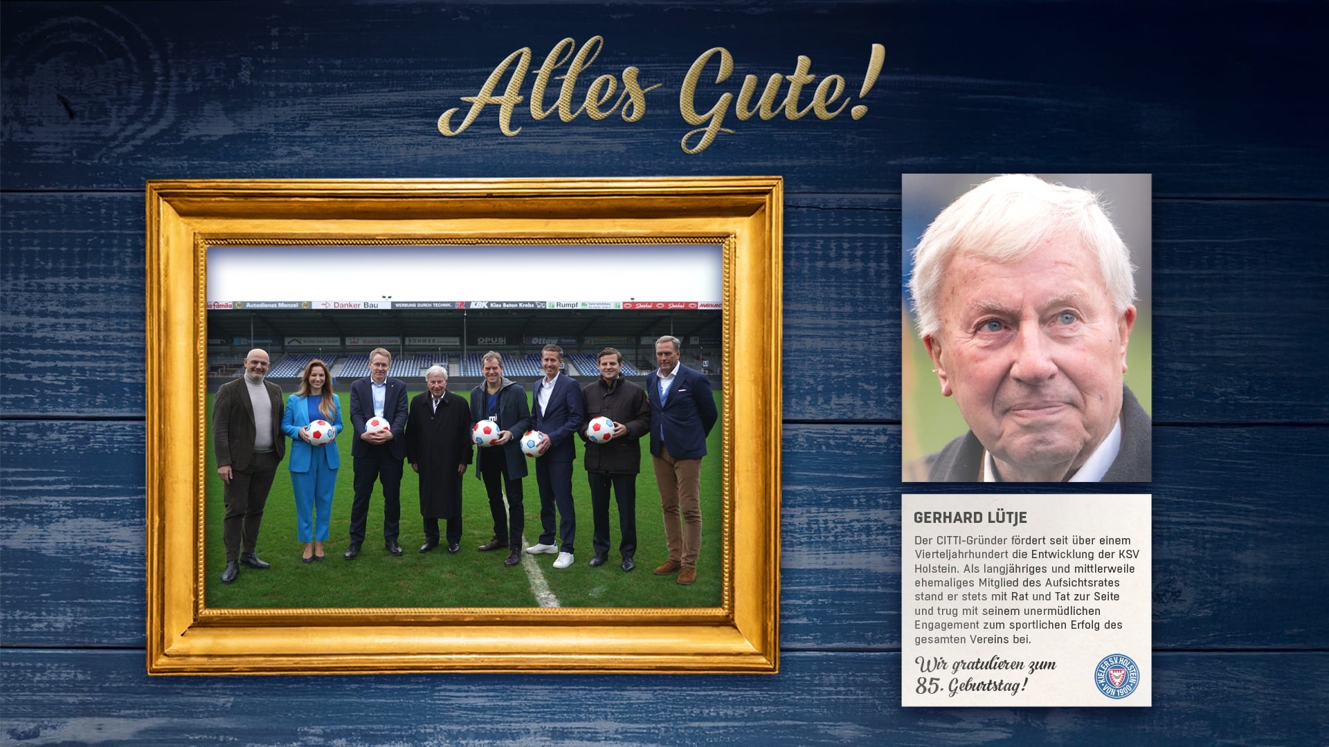 85. Geburtstag: Die KSV Holstein gratuliert Gerd Lütje