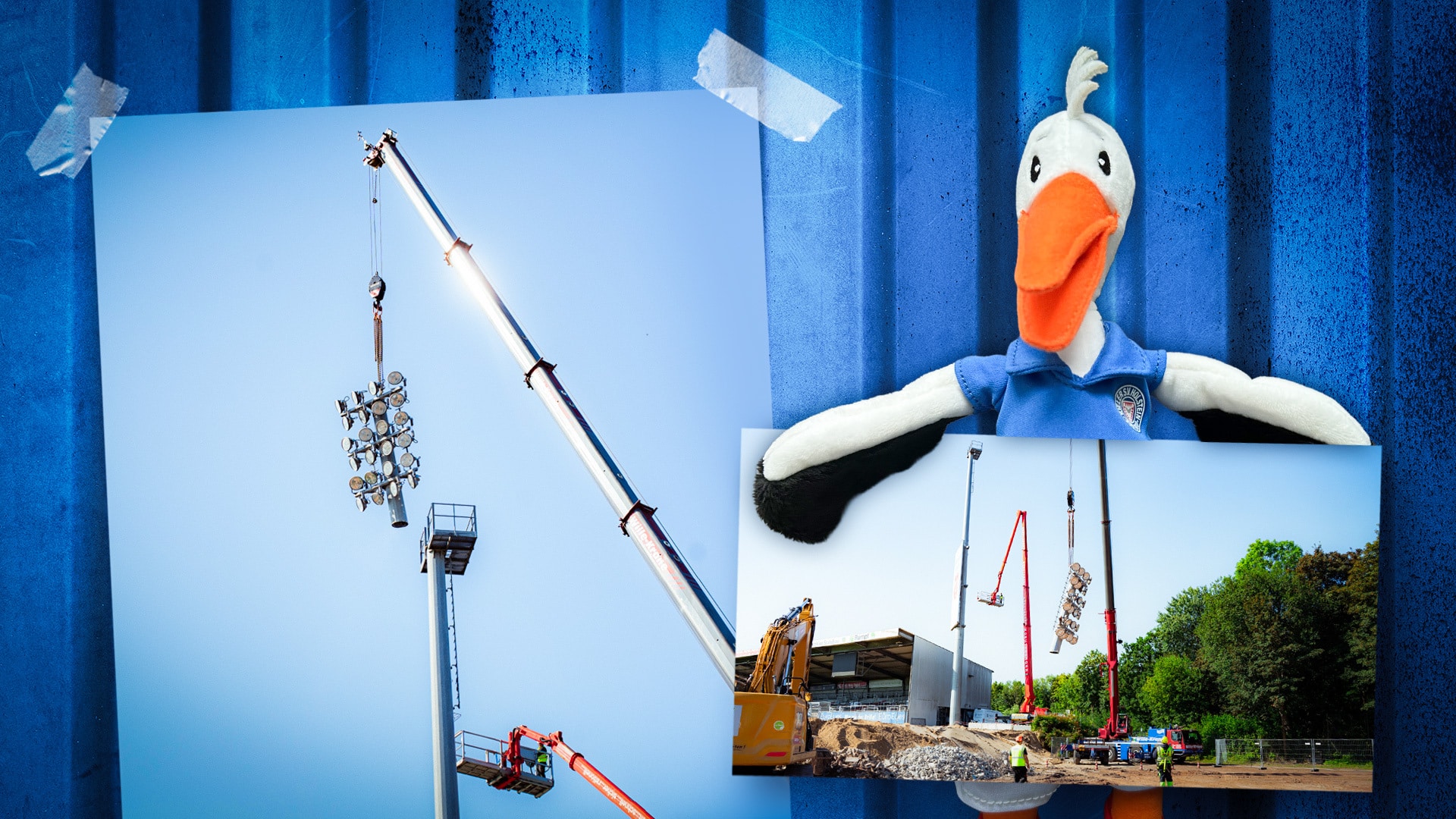 Bild zum Artikel: Stolles Bautagebuch – Eintrag 5: Erster Flutlichtmast abgebaut 