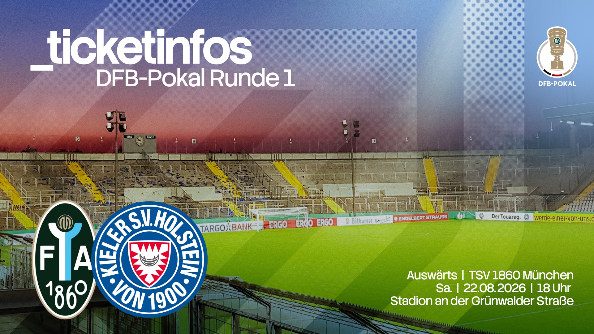 Bild zum Artikel: Ticketinfos zum Pokalspiel beim TSV 1860 München